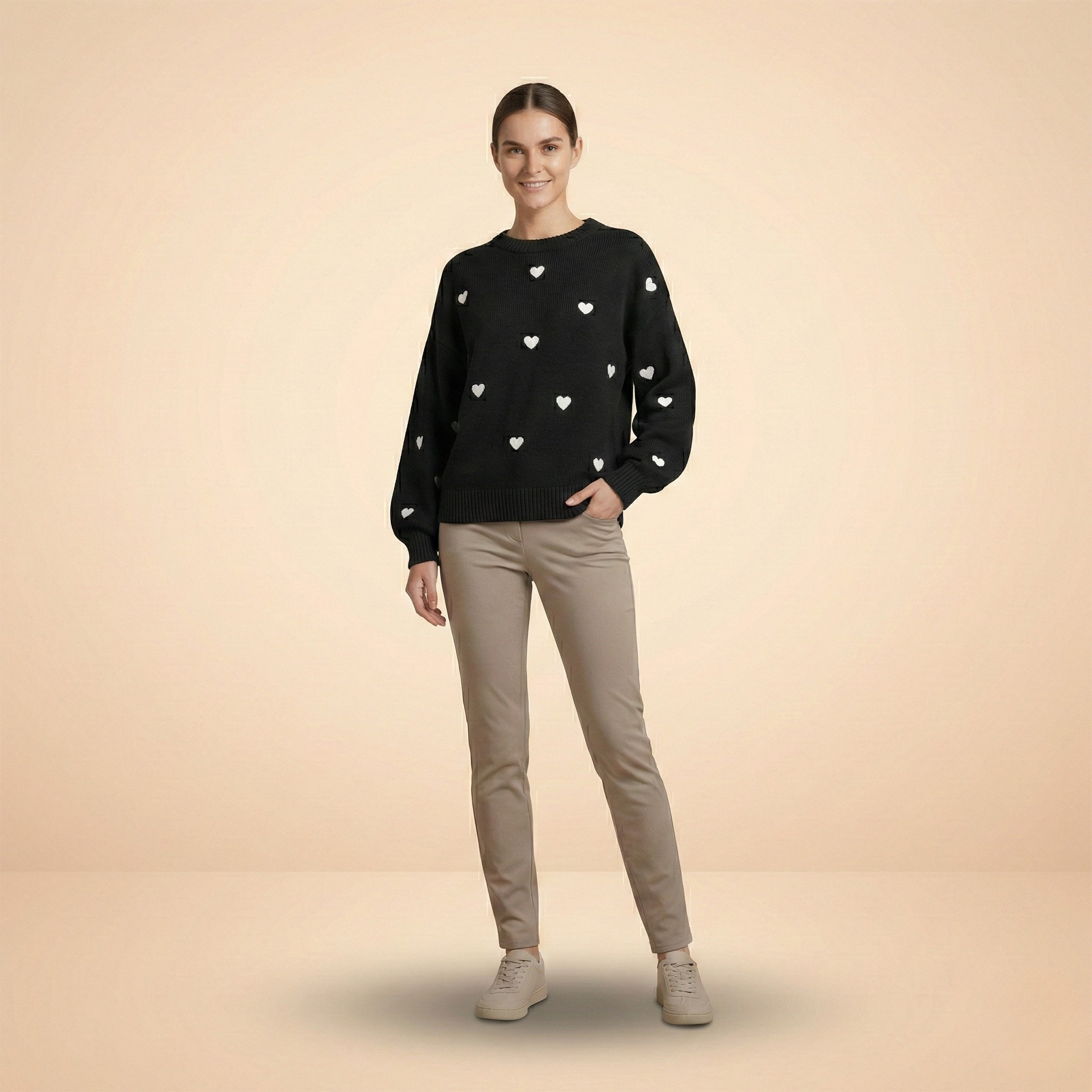 Little Heart Knit Pullover - side view