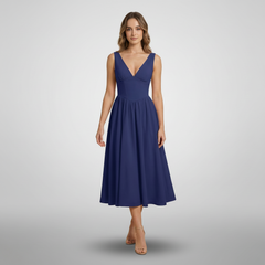 Women’s Deep V-Neck Midi Tank Dress - detail view