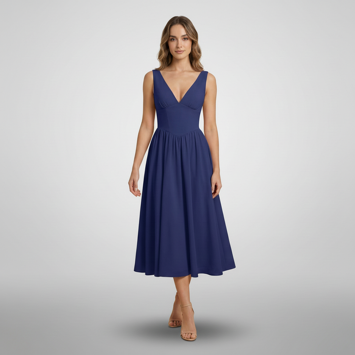 Women’s Deep V-Neck Midi Tank Dress - detail view