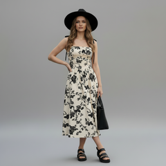 Tie-Shoulder Floral Mini Dress