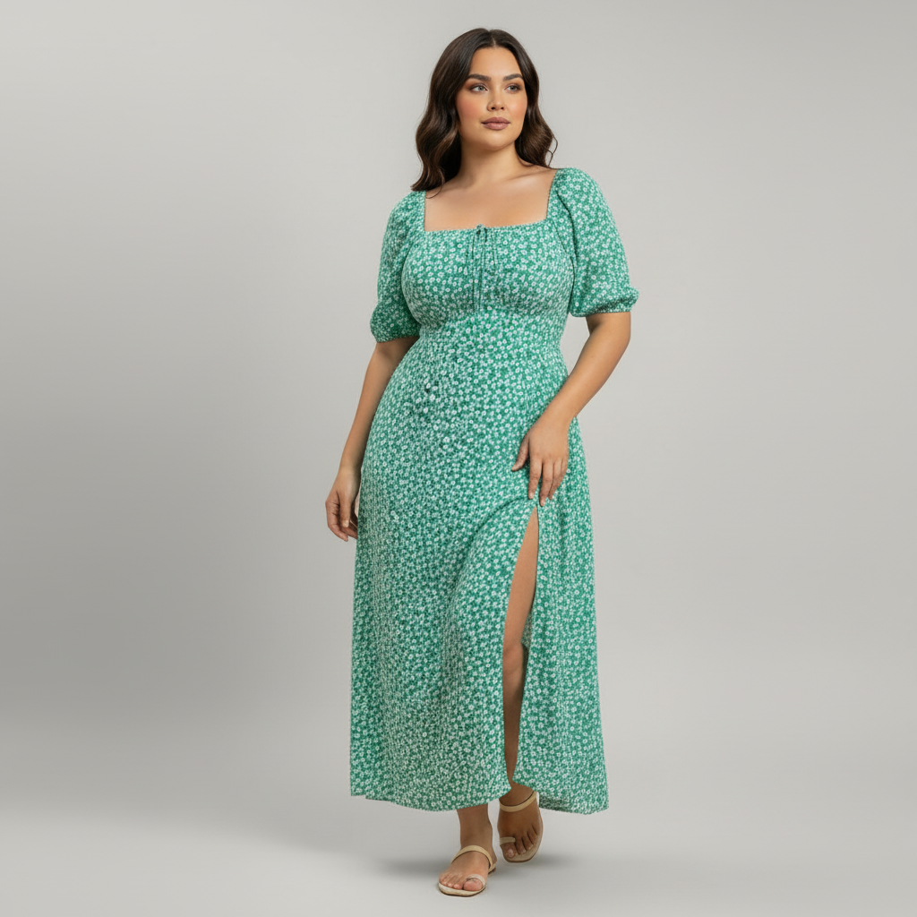 Ditsy Plus Floral Maxi for Women - back view