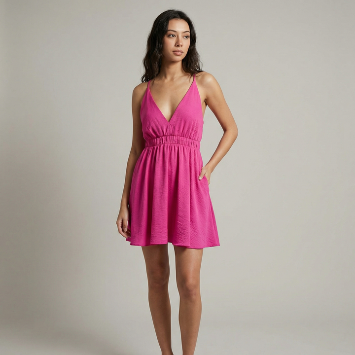 Satin Crepe Skater Dress - close-up