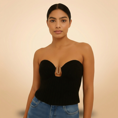 Sleek Knit Tube Top - fabric detail