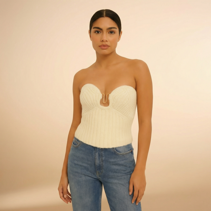Sleek Knit Tube Top - close-up