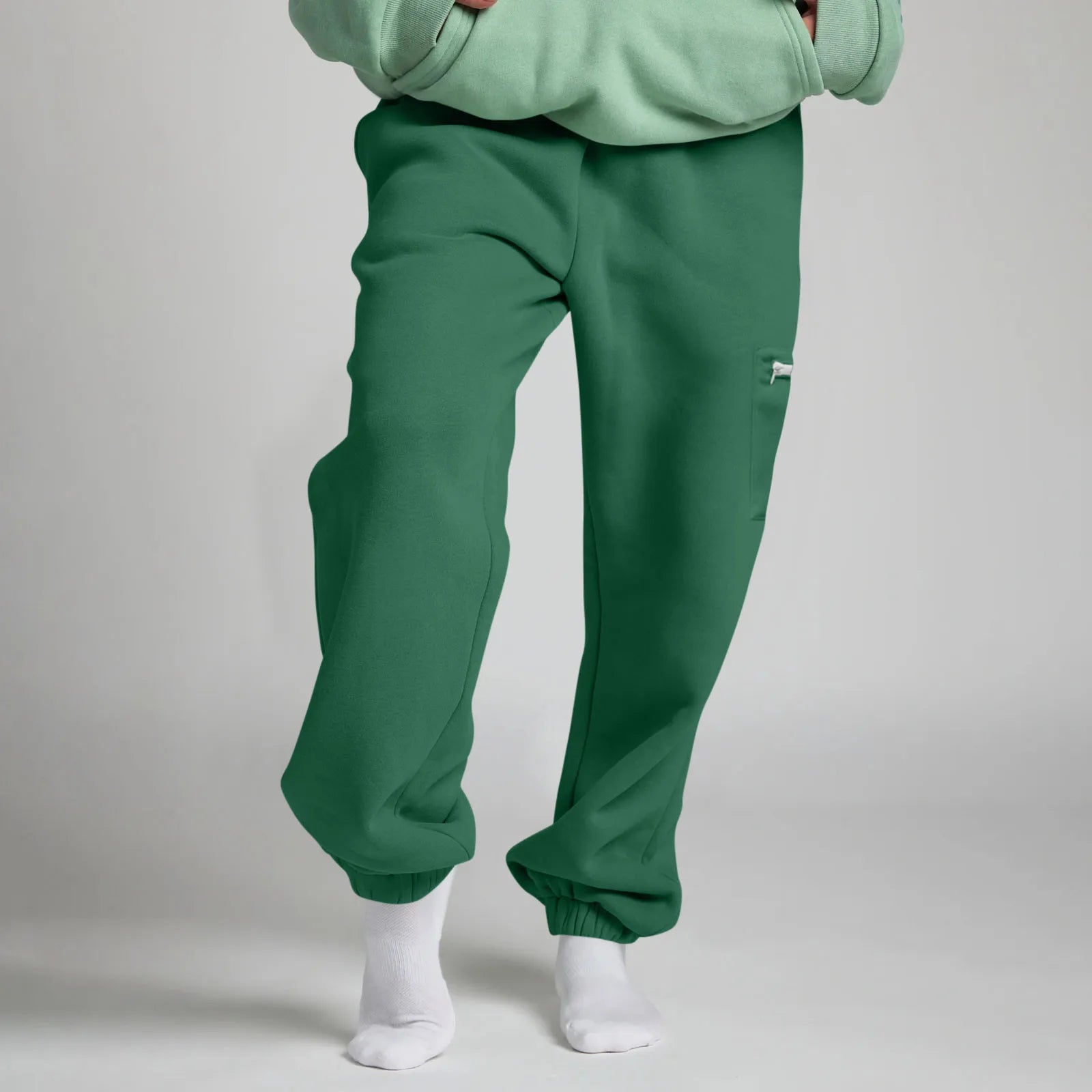 light green travel hoodie with pockets