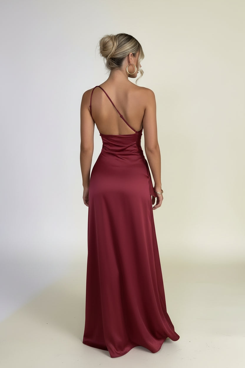 one shoulder formal gown
