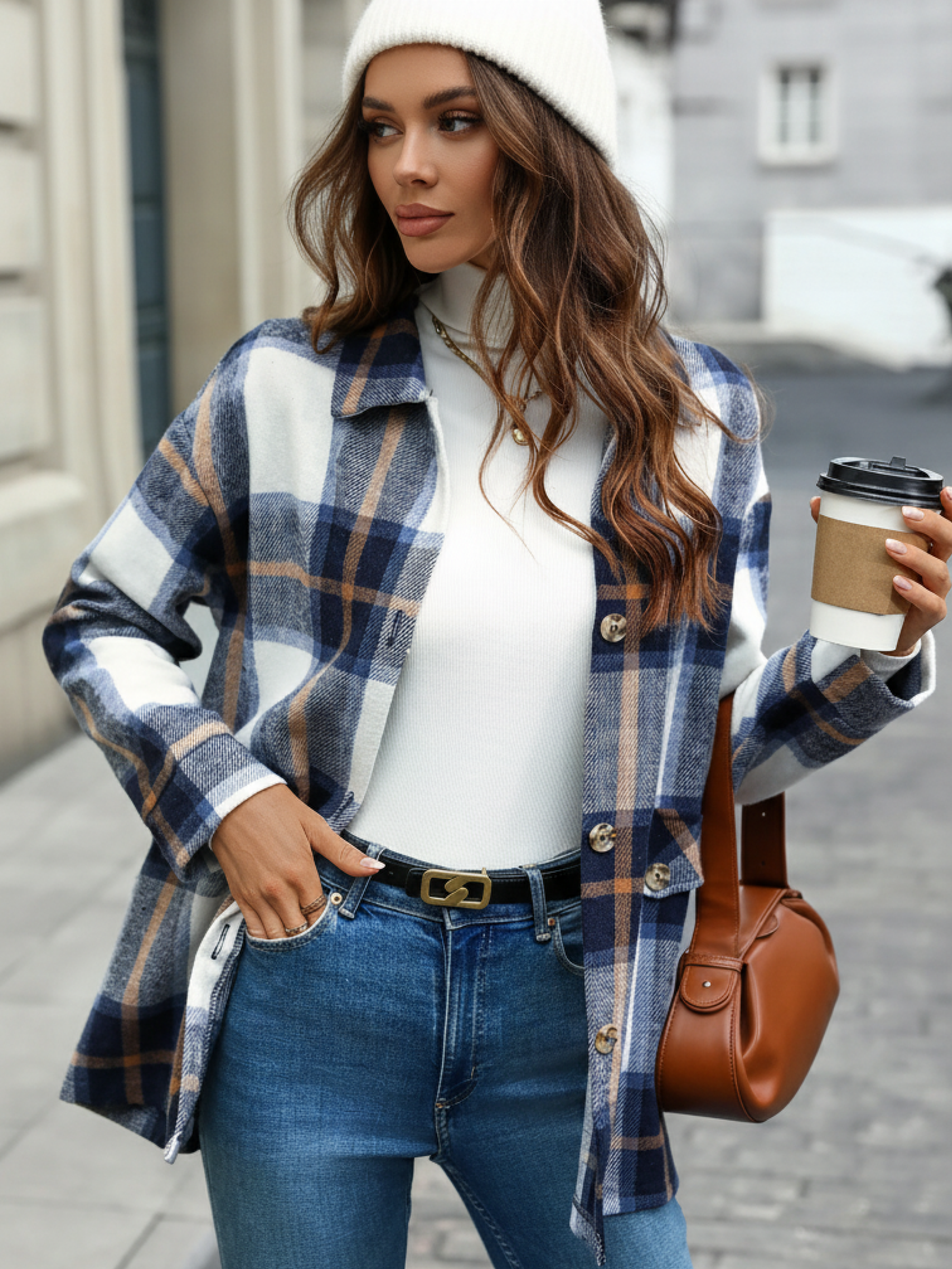 plaid blazer women