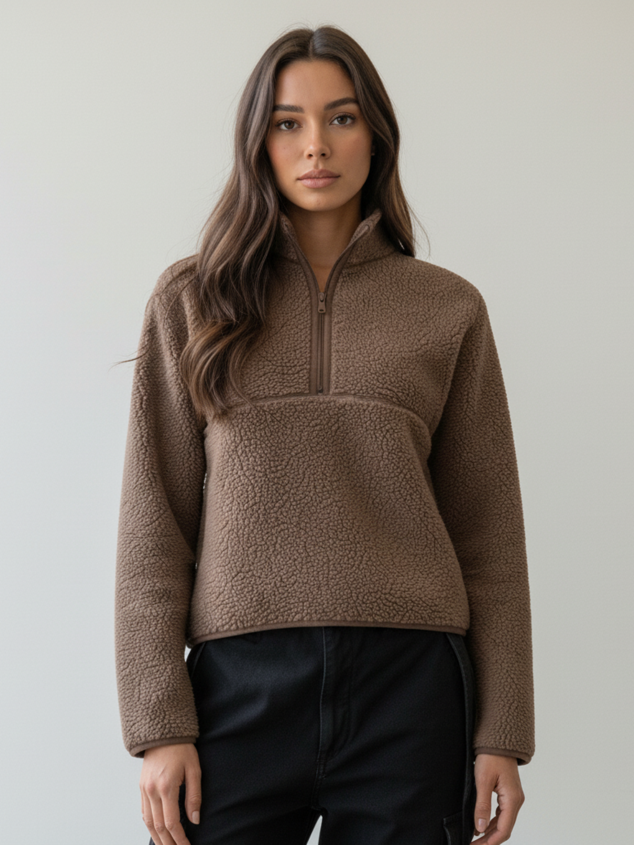 women's fleece sweatshirt - brown