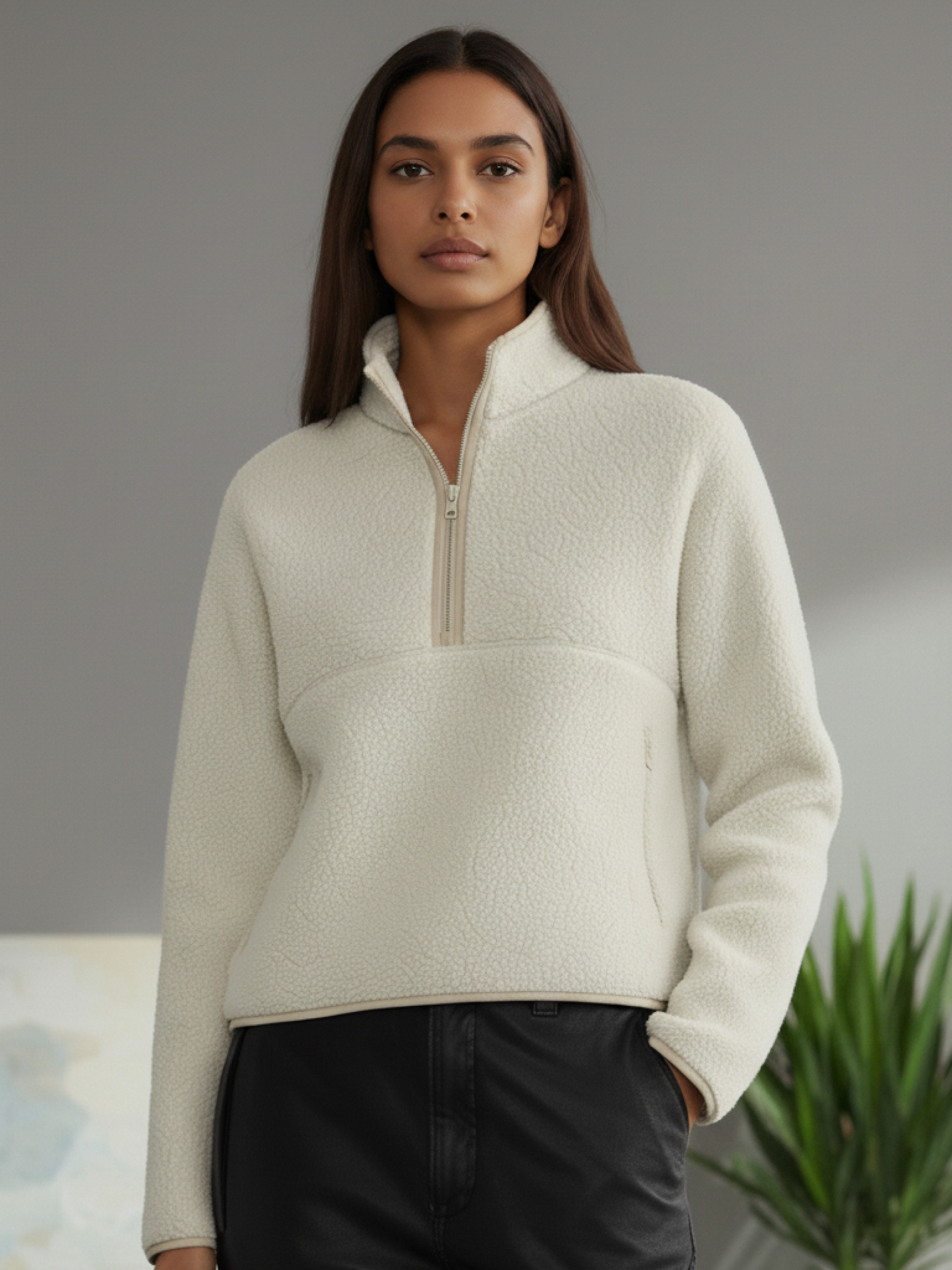 women's fleece sweatshirt - white