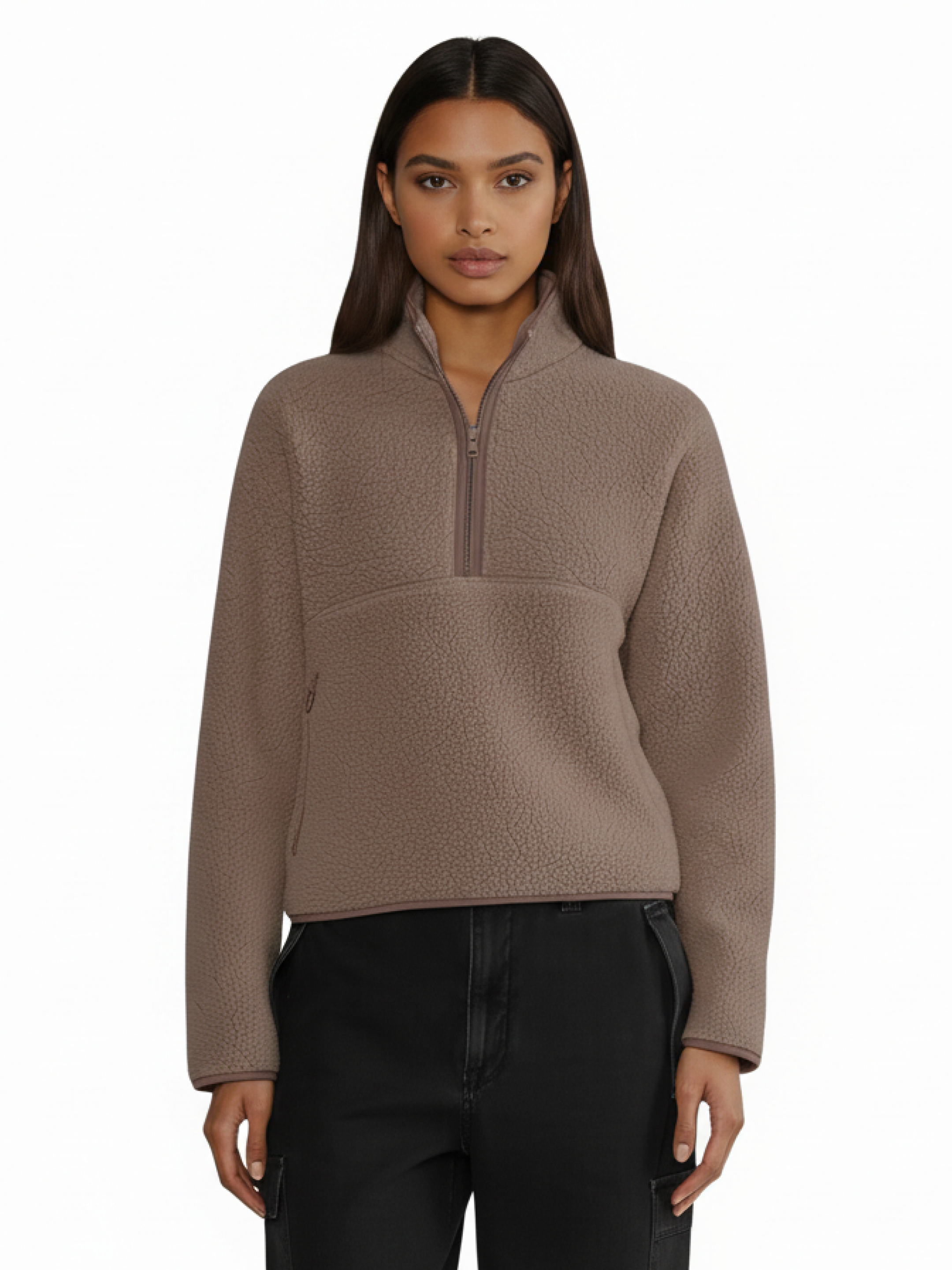 women’s fleece sweatshirt brown